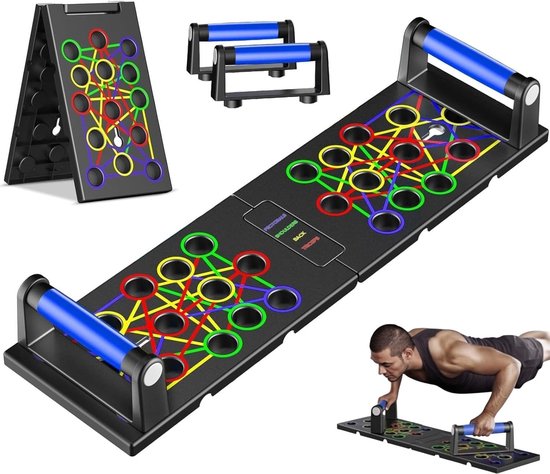 Vouwbare Push Up Stand Parallel Bar met Handvat - 24-in-1 Antislip Oefenbord voor Krachttraining, Spieropbouw en Yoga Thuis en Buiten voor Mannen en Vrouwen