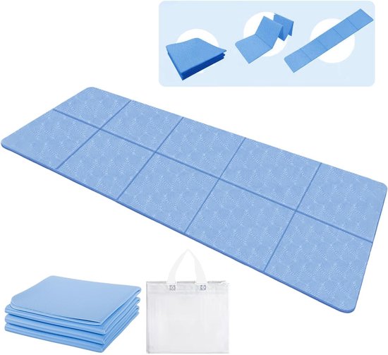 Vouwbare Yogamat 183 x 61 x 0.5cm - Antislip Reis Yogamat, Draagbare Fitnessmat met Opbergtas voor Yoga, Sport en Reizen