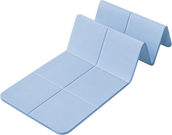Vouwbare Yogamat - Fitnessmat Voor Pilates-Dubbelzijdig Antislip - Waterdicht En Scheurvast Ontwerp- 183x80x0.8cm-Voor Reis Camping Thuisgebruik-Blauw van Merkloos