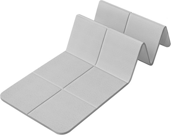 Vouwbare Yogamat - Fitnessmat Voor Pilates-Dubbelzijdig Antislip - Waterdicht En Scheurvast Ontwerp- 183x80x0.8cm-Voor Reis Camping Thuisgebruik- Grijs van Merkloos