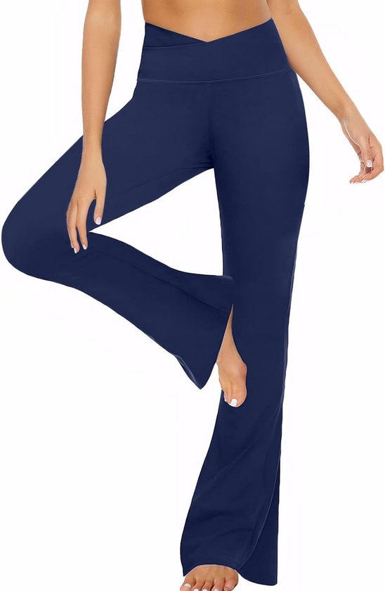 Vrouwelijke Flared Yoga Broek met Hoge Taille en Bootcut van Merkloos