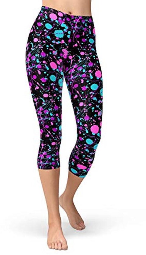 Vrouwen Capri Leggings met Kunstprint 80s Hoge Taille Tie Dye