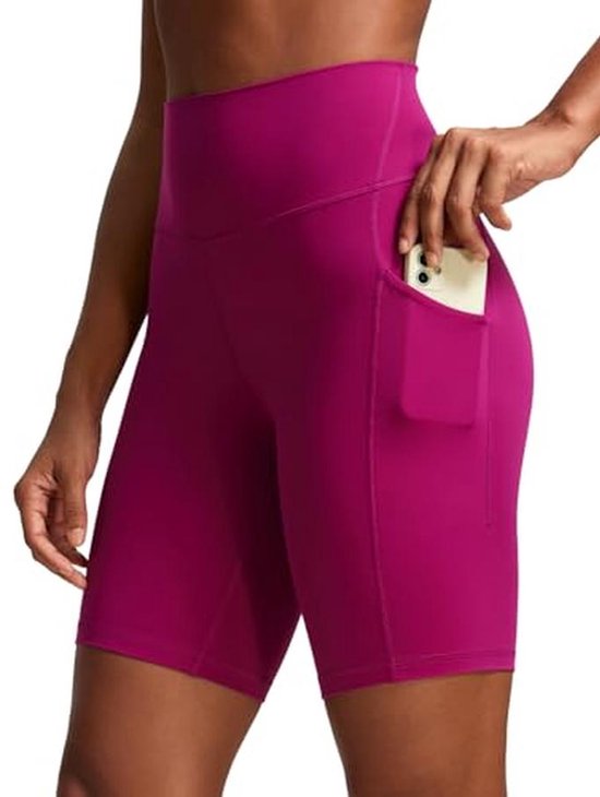 Vrouwen Sportieve Yoga Shorts 5''/8'' Hoogtraject met Controle en Zakken