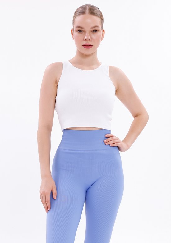 Vrouwen Sportlegging Dames - Yoga Legging Hoge Taille - Sneldrogend, Squat-Proof & Heuplifting - Fitness & Hardlopen - Blauw - XL van CEWIFOX