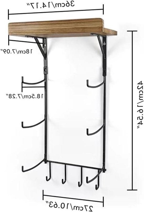 Wall Mount voor Yoga matten, Foam Roll en Handdoekrekhouder voor Ophangen Yoga Riem en Weerstandsbanden