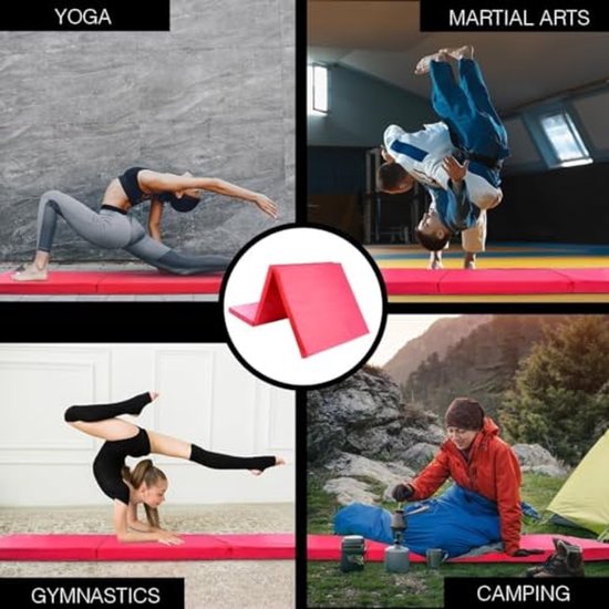 Wasbare Yogamat voor Training en Reizen - 22 mm Dikte, Opvouwbaar en Draagbaar
