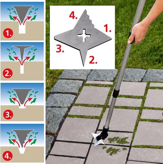 Wenko Voegenkrabber met 4 messen en telescopische steel van WENKO