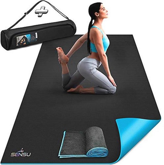 WERPOWER Sensu Large Yoga Mat - 6 x 4 inches x 9mm Extra Thick Exercise Mat for Yoga, Pilates, Stretching, Cardio Home Gym Floor, Non S van Merkloos