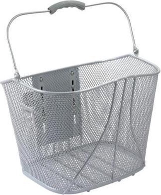 Willex Metalen Fietsmand met lock systeem Zilver van Willex