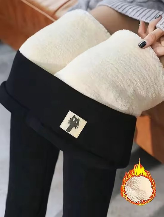 Winter Dikke Warme Legging Dames – Hoge Taille Fleece / Kasjmier Gevoerd – Elastische Jogger Broek van Merkloos