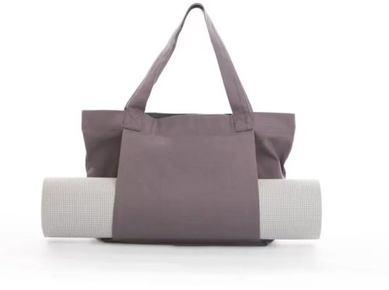 WiseGoods Luxe Yogatas Met Grote Capaciteit - Canvas Schoudertas Voor Yogamat - Outdoor Gym & Reizen - Sport Accessoires - Grijs