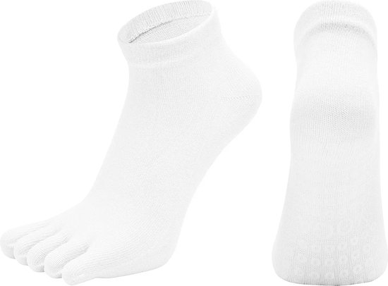 Without Lemon - Yoga Sokken - Antislip - Teensokken - Pilates - Sporten - Elastic - Comfort - One Size (Maat 36-41) - Wit van Without Lemon