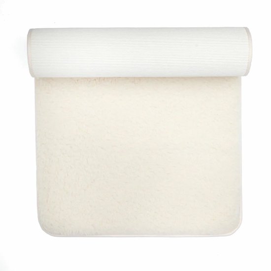 Wollen yogamat scheerwol premium omgezoomd extra groot - 200 x 75 cm - Bodhi Vishnu - naturel van Merkloos
