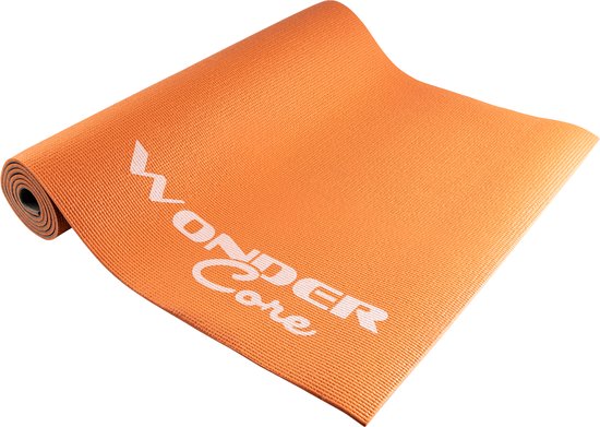 Wonder Core Yogamat Fitness Sport Gymnastiek Pilates Mat antislip 6 mm dik - Oranje / Grijs - 170 x 60 cm van Wonder Core