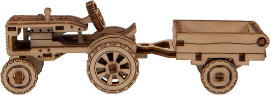 Wooden City Modelbouwset Minitractor Superfast 10,7 Cm Hout Naturel van Wooden City