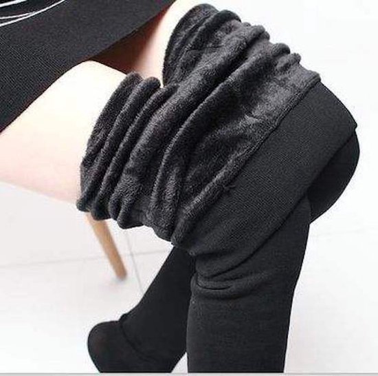 Wow Peach - Winter Fleece Legging - Warme Panty Legging - Casual - Fleece Legging - Zacht en Warm - One Size - Zwart van Wow Peach