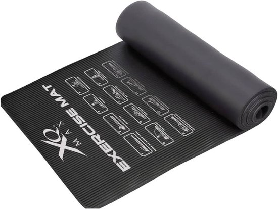 XQ - Max - Yogamat - 183x58x1 - cm - zwart