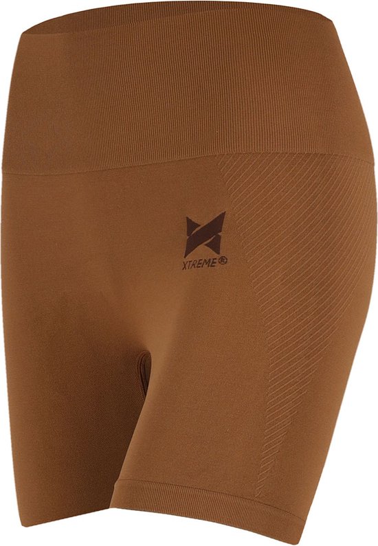 Xtreme Sportswear Sport Shorts Dames Cognac - Fitness Legging Kort - Biker shorts - Maat XL van Xtreme Sportswear