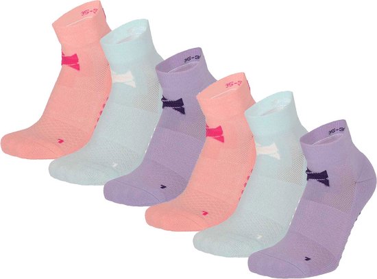 Xtreme Yoga Sokken Pastel Roze / Groen / Paars - 6 paar - Pilates sokken - Antislip - Anatomisch voetbed - Maat 35/38 van Xtreme