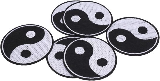 Yin Yang Patches - Tai Chi Doekstickers - Kleding Versieren - Katoen Materiaal - 6 Stuks