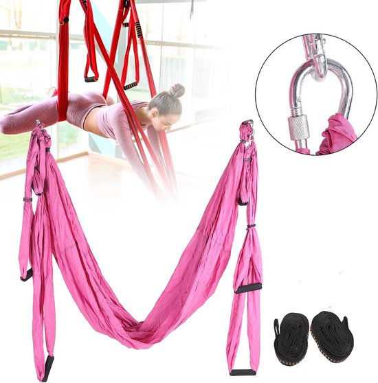 Yoga Aerial swing hangmat met 3 sets handgrepen  gewicht tot 200kg