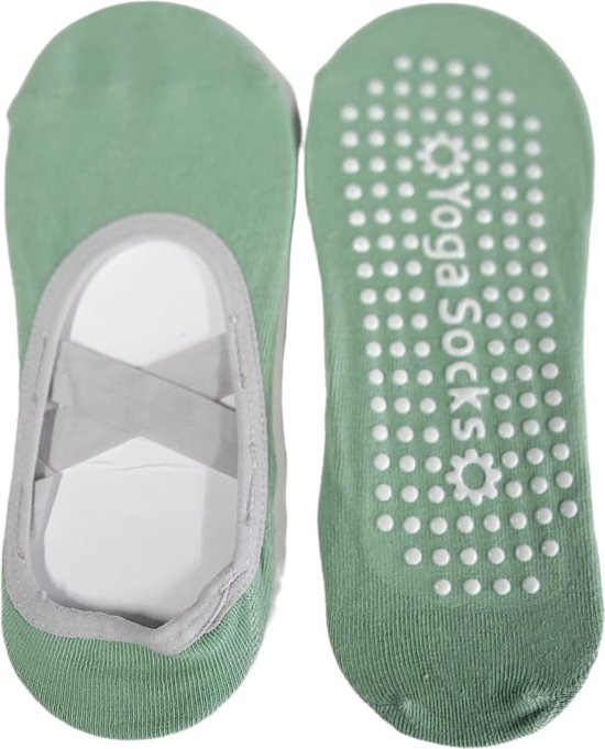 Yoga Anti-slip Sokken Groen - Dames - Ballet - Dans - Gym - Fitness - Pilates - Katoen van Toewelz