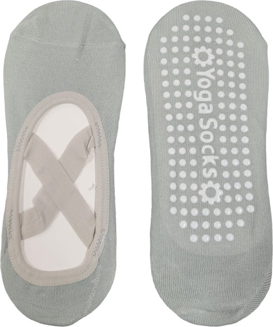 Yoga Anti-slip Sokken licht grijs - Dames - Ballet - Dans - Gym - Fitness - Pilates - Katoen van ToeSox