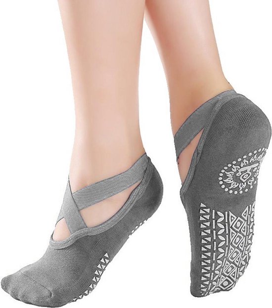 Yoga Anti-slip Sokken - Yoga & Pilates sokken - Ballet - Dans - Sportsokken - Grijs van ToeSox
