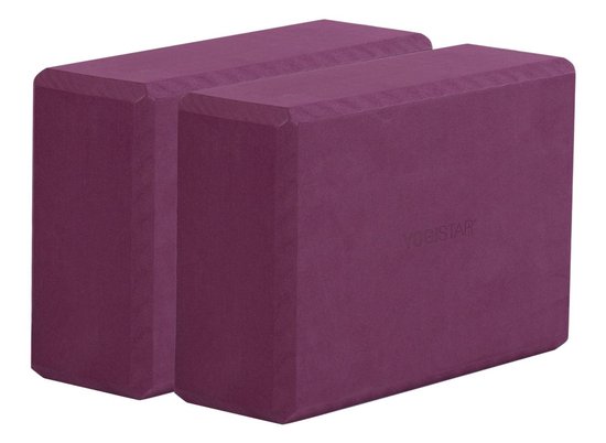 Yoga Block - yogiblock grote set van 2 bordeaux Yogablok YOGISTAR van Merkloos