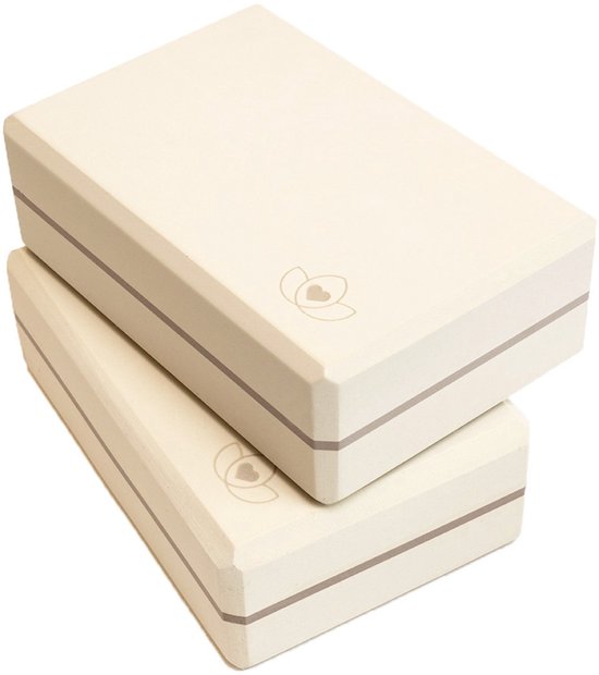Yoga blok high density creme - Lotus - 2 stuks van Merkloos