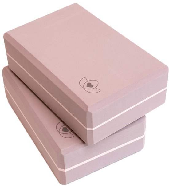 Yoga blok high density lavendelpaars - Lotus - 2 stuks van Merkloos