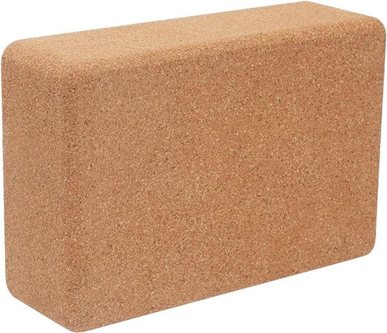 Yoga Blok - Pilates Gereedschap - Fitness Training - Antislip Kurk - 23 x 15.5 x 8 cm - Natuurlijk