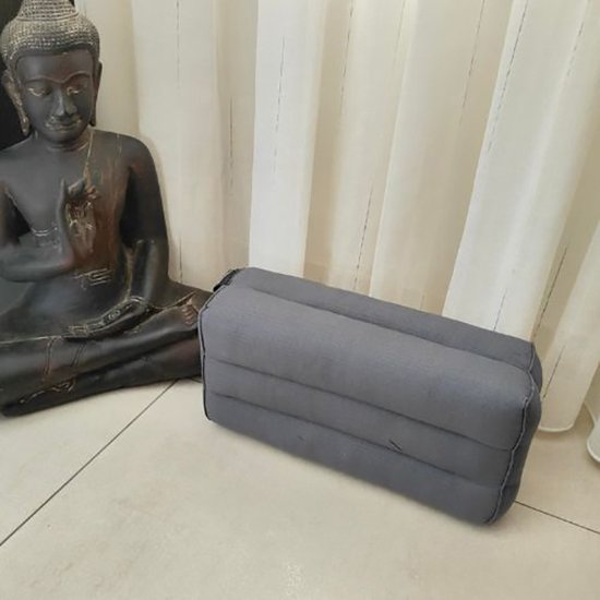 Yoga blok - Traditionele Thaise Kapok Yoga Ondersteuning Blok Kussen - Meditatie Kussen rechthoek - 35x15x10cm - Grijs van Merkloos