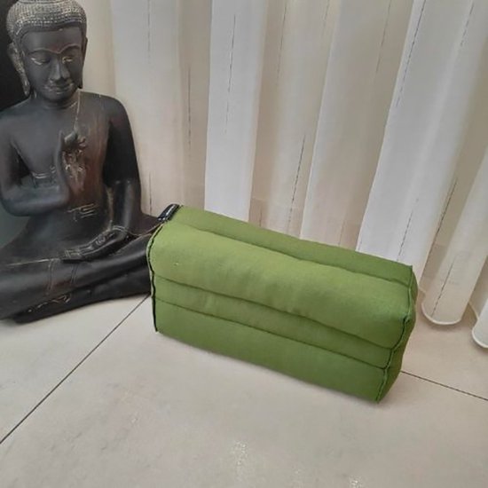 Yoga blok - Traditionele Thaise Kapok Yoga Ondersteuning Blok Kussen - Meditatie Kussen rechthoek - 35x15x10cm - olijfgroen van Onbekend.