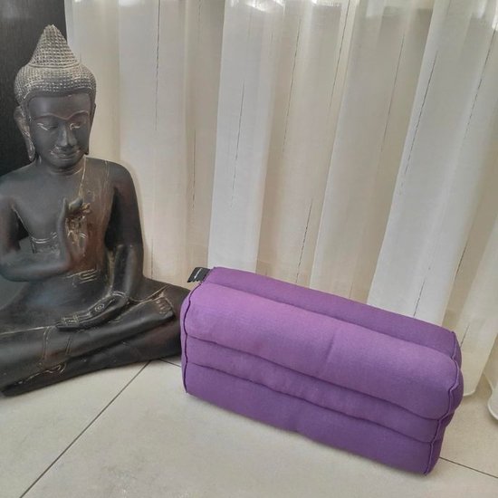 Yoga blok - Traditionele Thaise Kapok Yoga Ondersteuning Blok Kussen - Meditatie Kussen rechthoek - 35x15x10cm - paars van AYAQIQUE