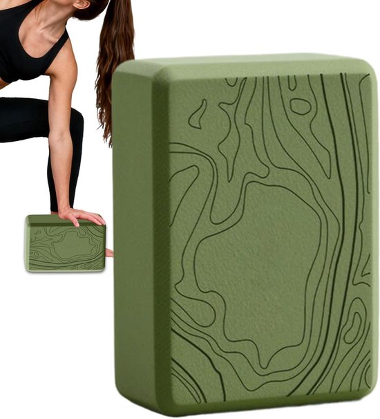 Yoga Blokken - Balans Steun - Houding Verbeteren - Hoge Dichtheid Schuim - 24x15x8 cm - Groen