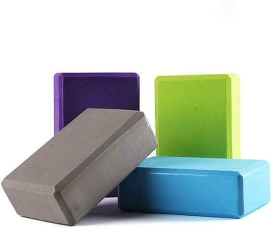 Yoga Blokken - Fitness Steunen - Oefenen en Balans - Hoge Dichtheid Schuim - 23x15x8 cm - Kleurrijk