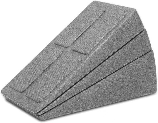 Yoga Blokken - Schuine Wiggen - Oefeningen Verbeteren - Antislip Oppervlak - 6 Stuks - Grijs