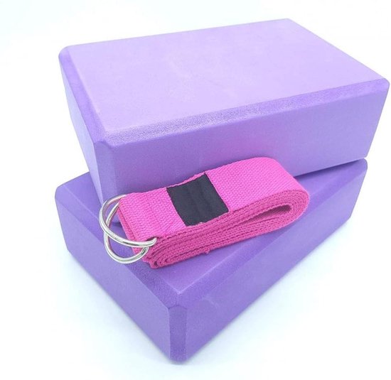 Yoga Blokken Set - Oefen Accessoires - Balans Verbeteren - Hoge Dichtheid Schuim - 3 Stuks - Blauw