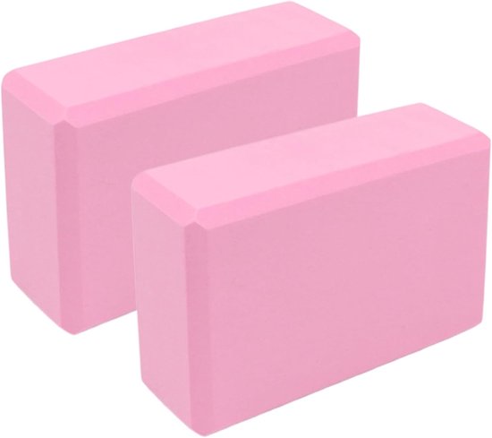 Yoga Blokken - Stretchblokken Set - Oefeningen Verbeteren - Hoge Dichtheid Schuim - 2 stuks - Roze