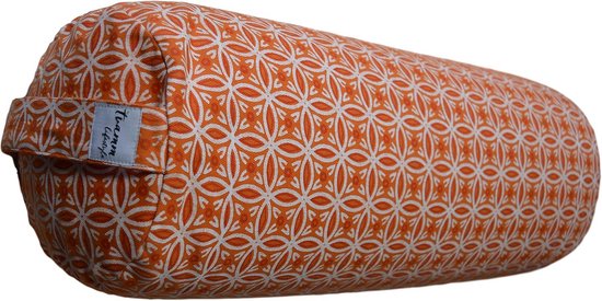 Yoga Bolster 65 cm met Boekweitdoppen - Afneembare Overtrek - Ondersteuning voor Yoga en Pilates