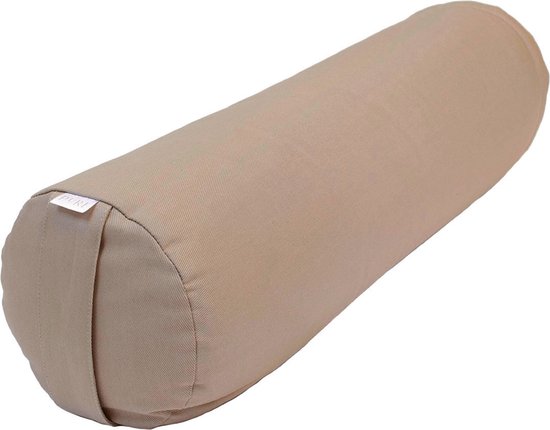 Yoga bolster beige rond - Pure van Merkloos