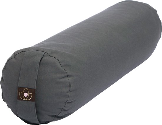 Yoga bolster eco antraciet rond - Lotus van Merkloos