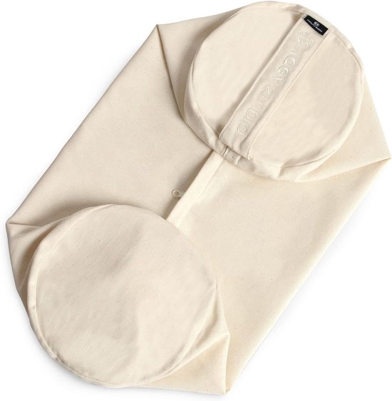 Yoga Bolster Hoes - Katoenen Cover - Yoga Beoefenen - Met Handvat En Rits - 62 x 24 cm - Ecru