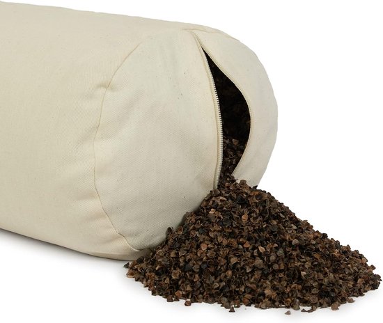 Yoga Bolster Kussen 100% Biologisch Katoen | GOTS Gecertificeerd | Afneembaar & Machine Wasbaar | Biologische Boekweit of Gerecyclede Vulling | Voor Yoga, Meditatie & Stretchen