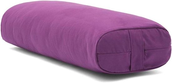 Yoga Bolster Kussen - Meditatie Kussen Rechthoekig - Yoga Houdingen Verbeteren - Antislip Ondersteuning - 65x30x17 cm - Paars