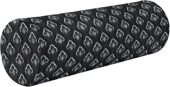 Yoga Bolster Kussen - Rond Nek Kussen - Ontspanning en Herstel - Geheugenschuim Vulling - 14x14x14 cm - Obsidiaan Wit