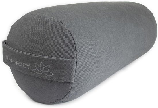 Yoga Bolster - Meditatie Kussen - Ontspanning en Ondersteuning - Natuurlijke Boekweitvulling - 61 x 23 cm - Grafiet