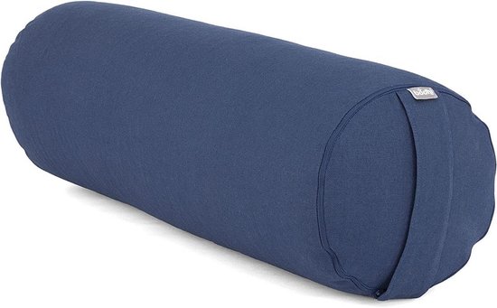 Yoga Bolster Rol - Steunrol Meditatiekussen - Rustgevende Yoga - Verstelbare Vulling - 65 x 22 cm - Blauw