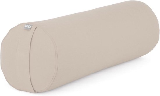 Yoga Bolster Roll - Yoga Kussen Pilates - Rustgevende Yoga - Biologische Speltvulling - 22 cm Diameter - Zilver